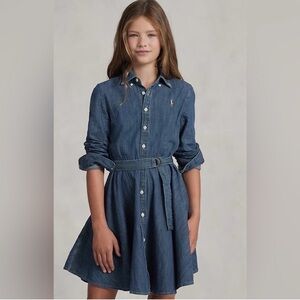 Girls Ralph Lauren Denim Button Down Shirt  Dress.  Size 16